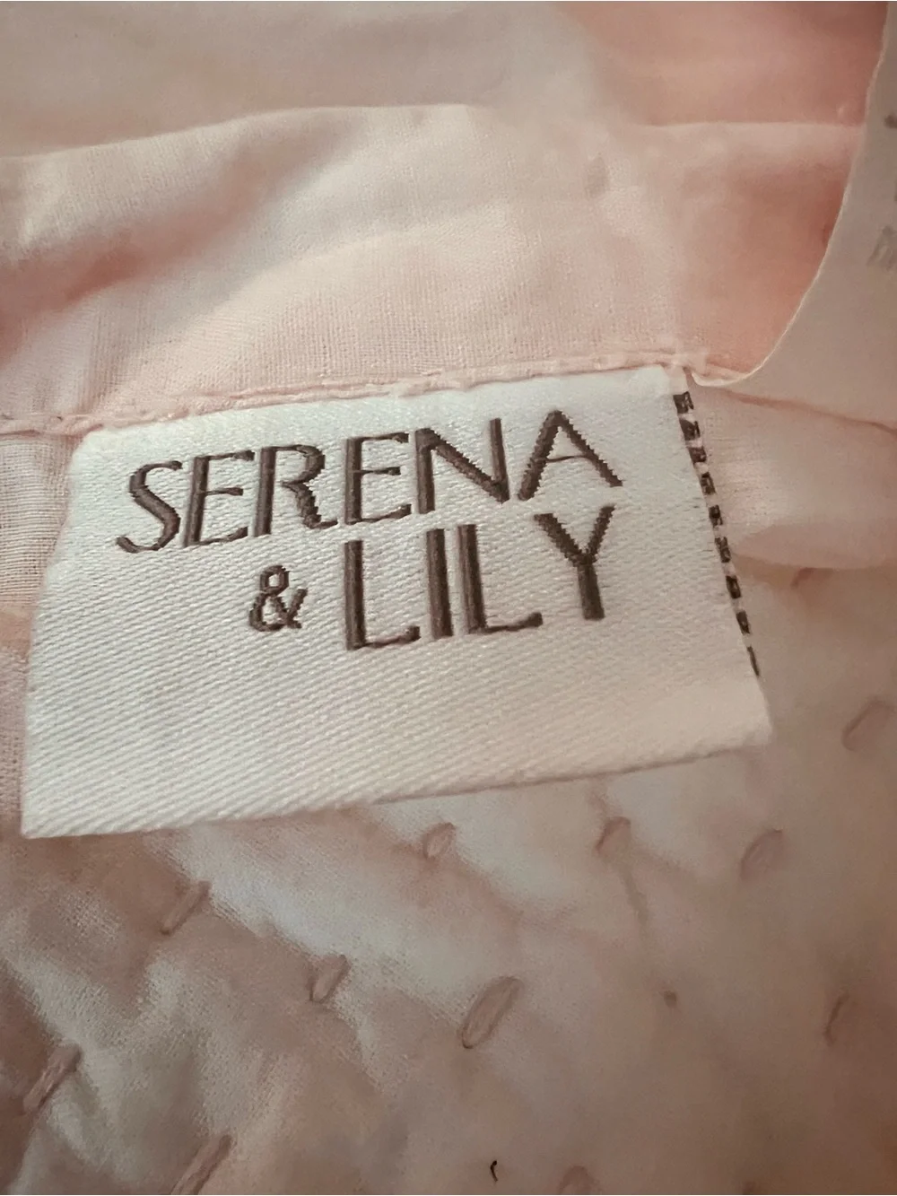 Serena & Lily Blush Pink & Metallic silver Pillow Cover 26” x 26”